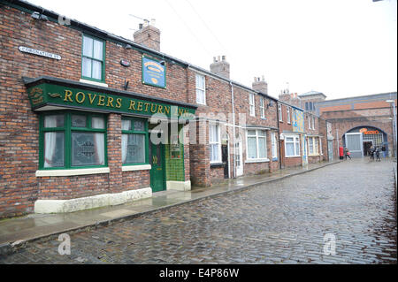 Die Rovers zurück an die ursprüngliche Coronation Street Set, Granada Studio, Quay Street, Manchester Stockfoto