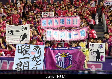 KINCHO Stadion, Osaka, Japan. 15. Juli 2014. Cerezo Ventilatoren, 15. Juli 2014 - Fußball /Soccer: 2014 J.LEAGUE Division 1 zwischen Cerezo Osaka 1-2 Kawasaki Frontale im KINCHO Stadium, Osaka, Japan. © AFLO SPORT/Alamy Live-Nachrichten Stockfoto