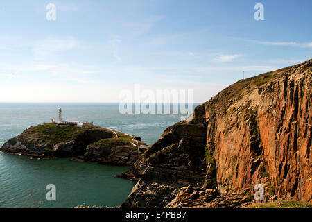 South Stack Leuchtturm Hollyhead Insel Anglesey, Nordwales Stockfoto