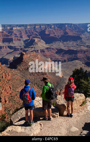 Menschen wandern Bright Angel Trail, South Rim, Grand Canyon, Grand Canyon National Park, Arizona, USA Stockfoto