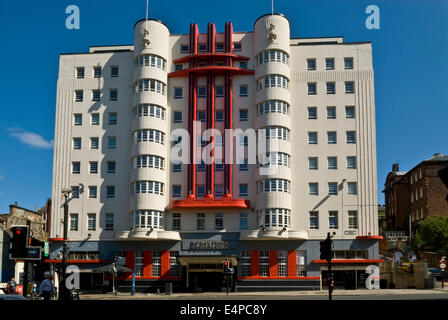 Die Art-Deco-Beresford in Glasgow früher ein Hotel, aber jetzt Wohnungen. Stockfoto