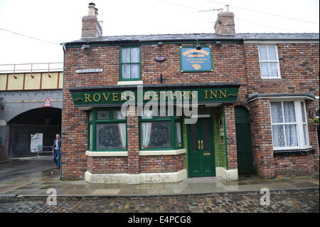 Die Rovers zurück an die ursprüngliche Coronation Street Set, Granada Studio, Quay Street, Manchester Stockfoto