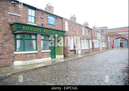 Die Rovers zurück an die ursprüngliche Coronation Street Set, Granada Studio, Quay Street, Manchester Stockfoto