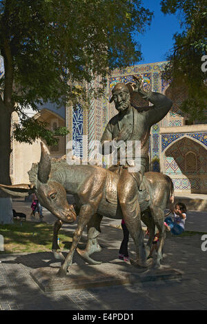 Nasreddin Hoca Statue, Labi Hauz, Buchara, Usbekistan Stockfoto