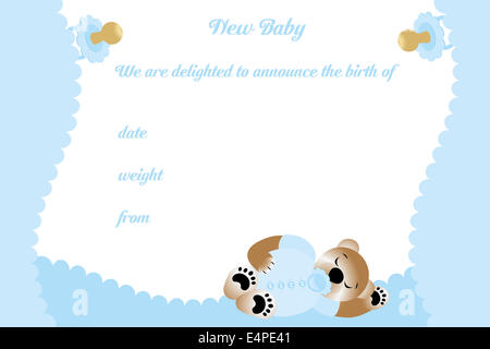 Geburtstagskarte für Jungen mit niedlichen Bären - als bearbeitbares Vektor und Jpg-Datei zur Verfügung Stockfoto