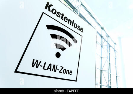 Anmelden, gratis Wi-Fi Zone, Deutschland Stockfoto