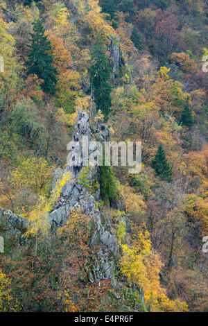 Blick vom Hexentanzplatz Bode Tal (Bodetal), Landkreis Harz, Harz, Sachsen-Anhalt, Deutschland Stockfoto