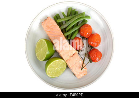 Lachs mit Gemüse Stockfoto