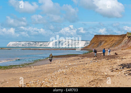 Fossilen Jäger am Strand von Brook Bay auf der Isle Of Wight. Stockfoto