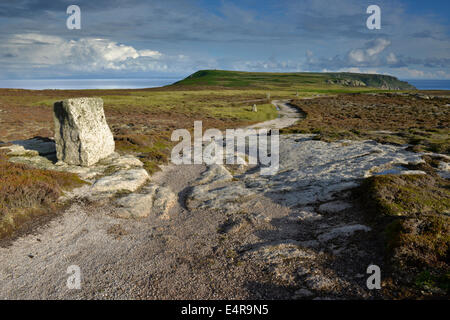 Fußweg vom nördlichen Ende der Lundy Island, Blick nach Süden Stockfoto