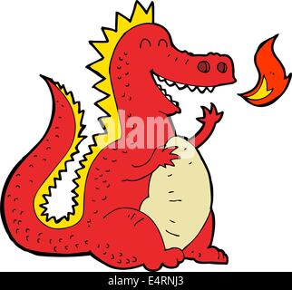 Cartoon Feuer speienden Drachen Stock Vektor