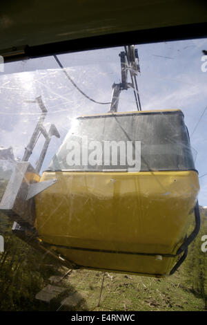 Seilbahn Bergfahrt La Meije in den französischen Alpen Stockfoto