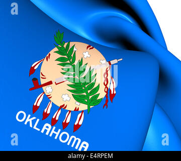 Flagge von Oklahoma, USA. Hautnah. Stockfoto