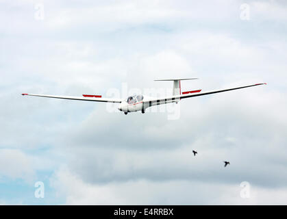 Flugzeug im Flug über Yorkshire, Großbritannien Stockfoto