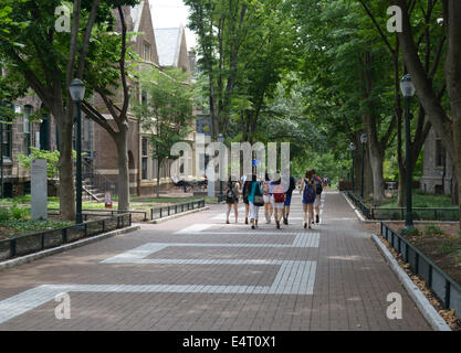 Heuschrecke gehen, zentralen Weg durch Campus der University of Pennsylvania, Philadelphia Stockfoto