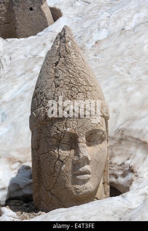 Kopf des Apollon, Westterrasse, Nemrut oder Nemrud Dagh, Anatolien, Türkei Stockfoto