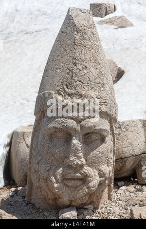 Kopf des Zeus-Oromasdes, Westterrasse, Nemrut oder Nemrud Dagh, Anatolien, Türkei Stockfoto