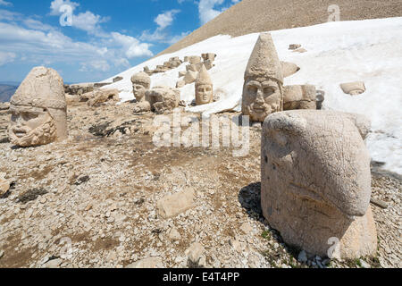 gefallenen Köpfe, Westterrasse, Nemrut oder Nemrud Dagh, Anatolien, Türkei Stockfoto