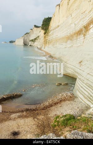 Logas Strand am Peroulades Dorf auf der Insel Korfu, Griechenland Stockfoto