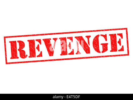 Rache rot Stempel auf einem weißen Hintergrund. Stockfoto