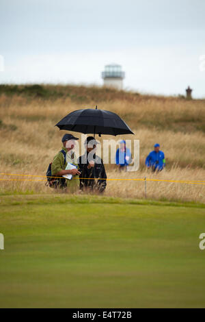 Hoylake, Großbritannien. 16. Juli 2014. Die Offenen Golfmeisterschaften. Die forcasted Regen beginnt auf dem Kurs zu fallen Stockfoto