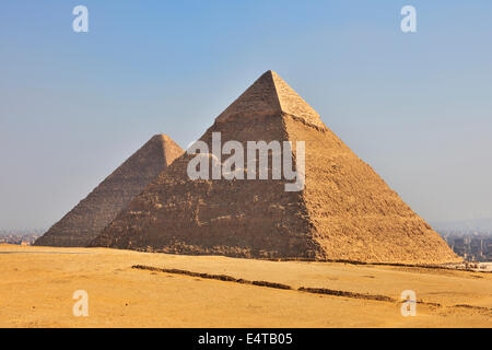 Pyramiden von Giza, Gizeh, Kairo, Ägypten, Afrika Stockfoto