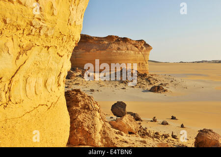 Felsformation in der Wüste, Gouvernement Matruh, libysche Wüste, Sahara Wüste, Ägypten, Afrika Stockfoto