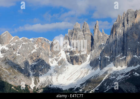 Gipfel der Rosengarten (Rosengarten-Gruppe), Vajolet Türme, Trentino Alto Adige, Südtirol, Dolomiten, Italien Stockfoto