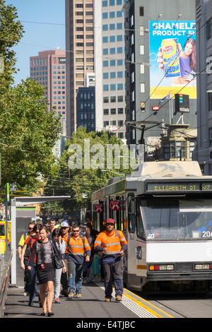 Melbourne Australien, Central Station, Elizabeth, La Trobe Street, Innenstadt, Skyline der Stadt, Hochhaus Wolkenkratzer Gebäude Gebäude Gebäude, SKys Stockfoto