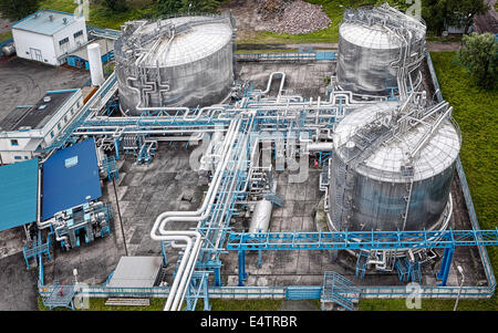 Gas und Öl Industrie aus Vogelperspektive Stockfoto