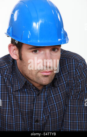 Porträt von Kaufmann fehlt Selbstvertrauen Stockfoto