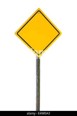 Straßenschild auf einem hölzernen Pfosten. Stockfoto