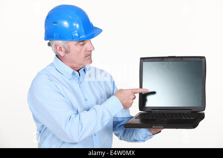 Architekt auf laptop Stockfoto
