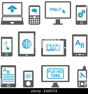 Symbole setzen, Computern und mobilen Geräten Stockfoto