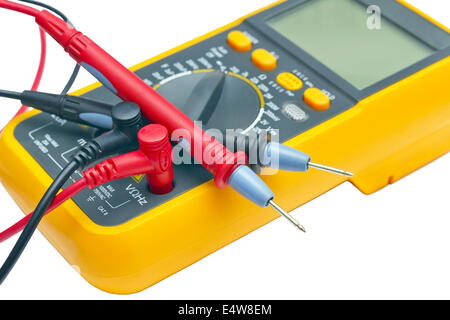 Gelbe Digitalmultimeter Stockfoto