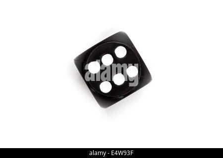Schwarze Würfel Benennung Nummer sechs Stockfoto