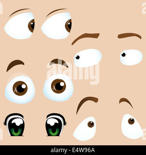 Satz von 5 Cartoon-Augen. Stockfoto