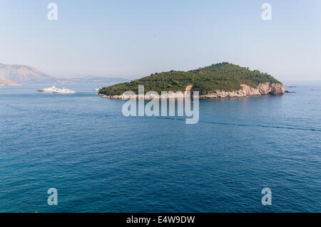 Lokrum Insel an der Adria in Kroatien, Blick von der Stadt Dubrovnik. Stockfoto