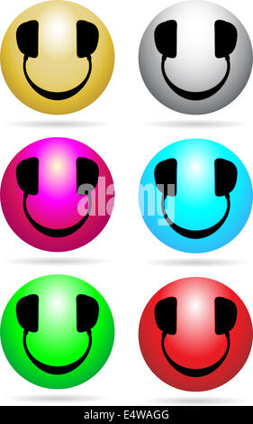 Smiley DJ Neon Stockfoto
