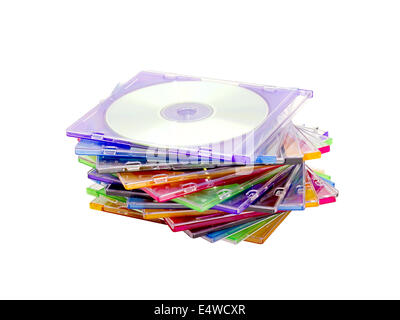 ein Stapel von farbigen Scheiben Stockfoto