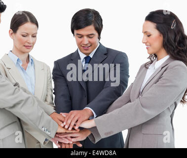 Junge beantworte Hände Zusammenstellung Stockfoto