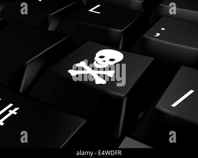 Tastatur mit Skull &amp; bones Stockfoto