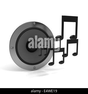3D-Notizen mit Lautsprecher Stockfoto
