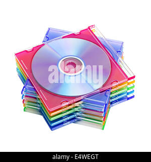ein Stapel von farbigen Scheiben Stockfoto