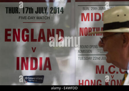 London, UK. 17. Juli 2014. Ersten Tag der zweiten Investec Testspiel zwischen Indien und England an Lords Cricket Ground Credit: Amer Ghazzal/Alamy Live-Nachrichten Stockfoto