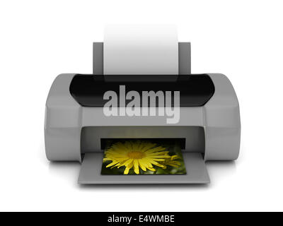 3D-Drucker Grau über weiß Stockfoto