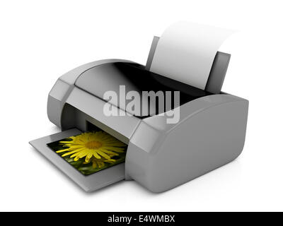 3D-Drucker Grau über weiß Stockfoto