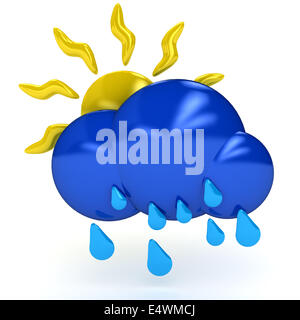 Wettersymbol auf weißem Hintergrund Stockfoto