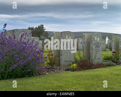 Dh Korenbloemen Naval Friedhof HOY ORKNEY erster Weltkrieg ein Gräber marine Soldatenfriedhof ww1 Grab Schottland Stockfoto