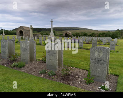 dh Lyness Naval Cemetery HOY ORKNEY Grabsteine Weltkrieg 1 Gräber Marine Soldatenfriedhof zuerst Stockfoto